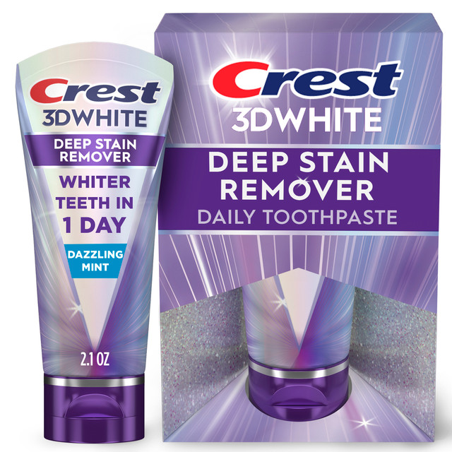 Crest 3DWhite Brilliance Deep Stain Remover Dazzling Mint Toothpaste, 2.1oz