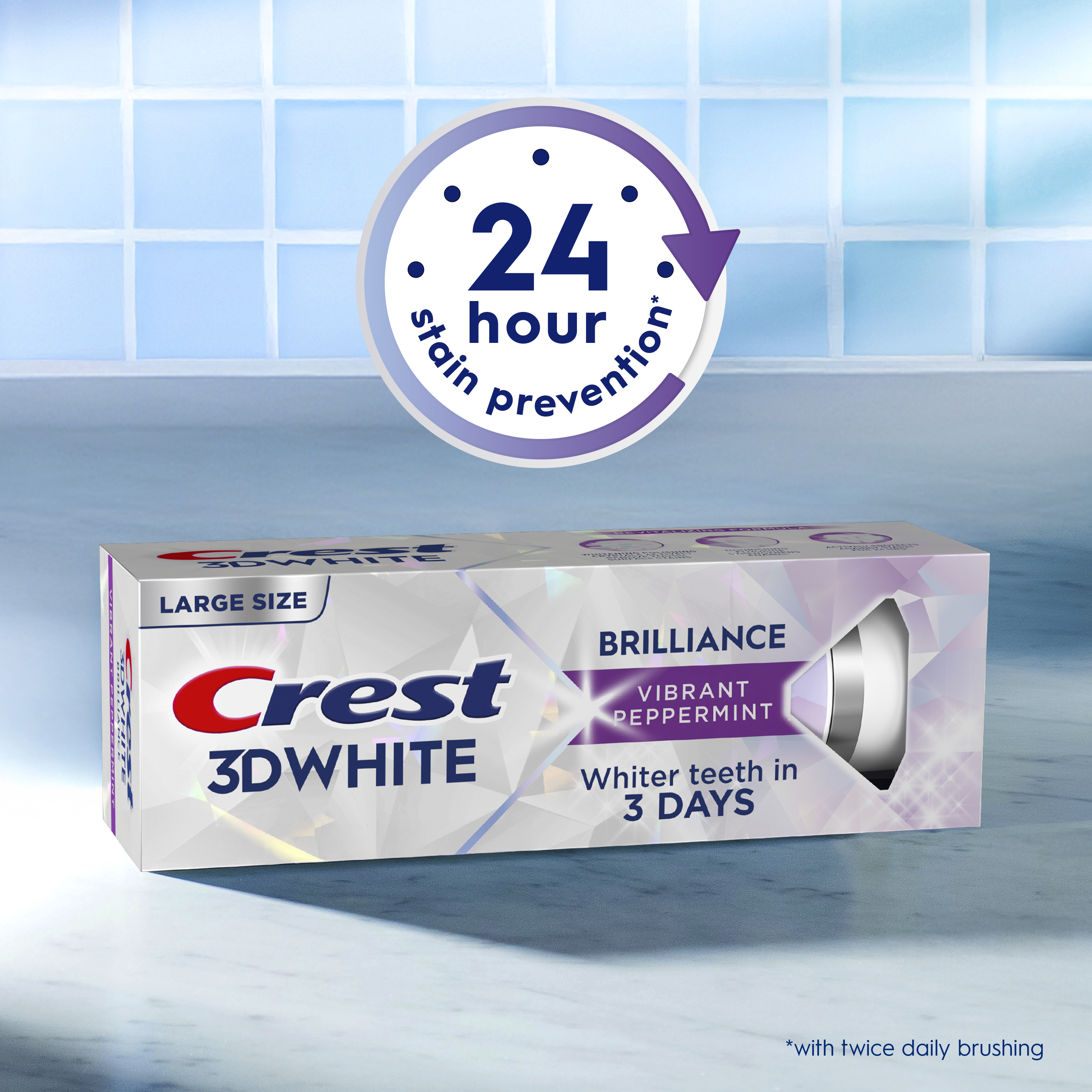 Crest 3DWhite Brilliance Vibrant Peppermint Teeth Whitening Toothpaste, 4.6 oz - View 5