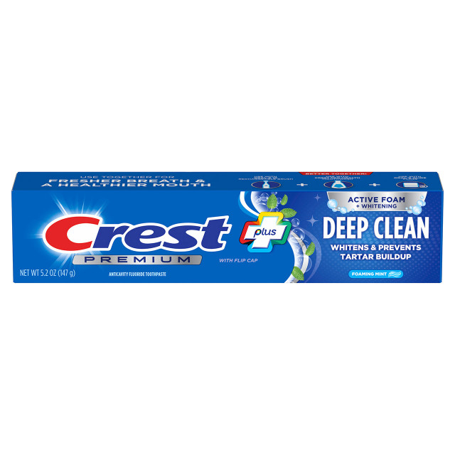 Crest Premium Plus Deep Clean Toothpaste, Foaming Mint - Main image